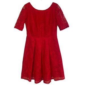 Danny & Nicole Red Lace Dress